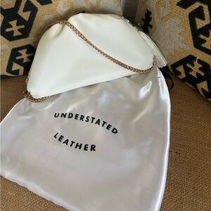 Understated Leather vegan leather white crossbody/clutch